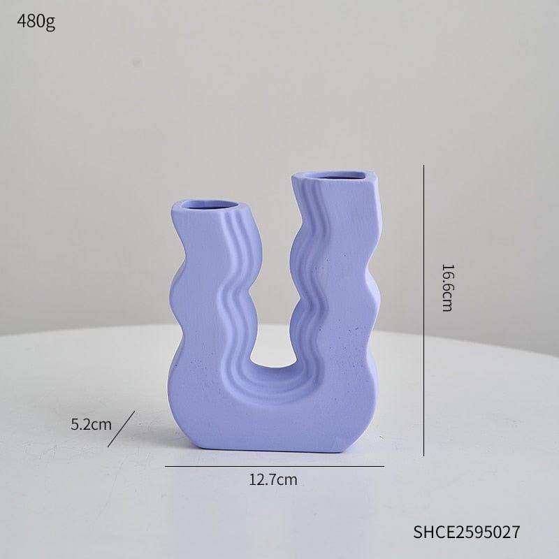 Beige Wavy Wonder ceramic vase