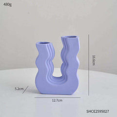 Beige Wavy Wonder ceramic vase