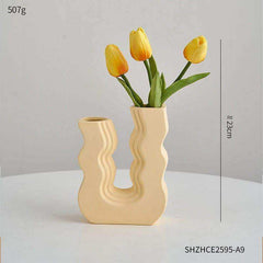 Large Beige Wavy Wonder Vase
